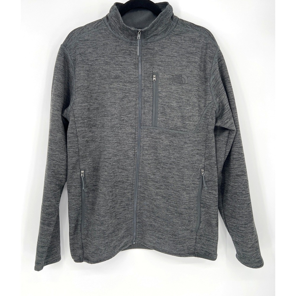 North Face Skyline Full-Zip Fleece Jacket Medium Heather Gray Outdoor Hiking GUC
